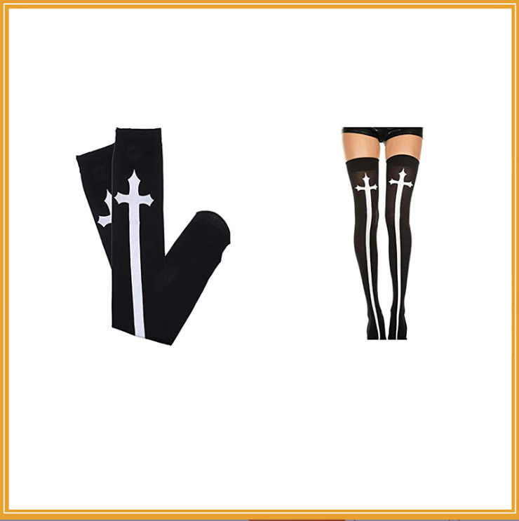 Fashion Gothic Cross Knee High Socks